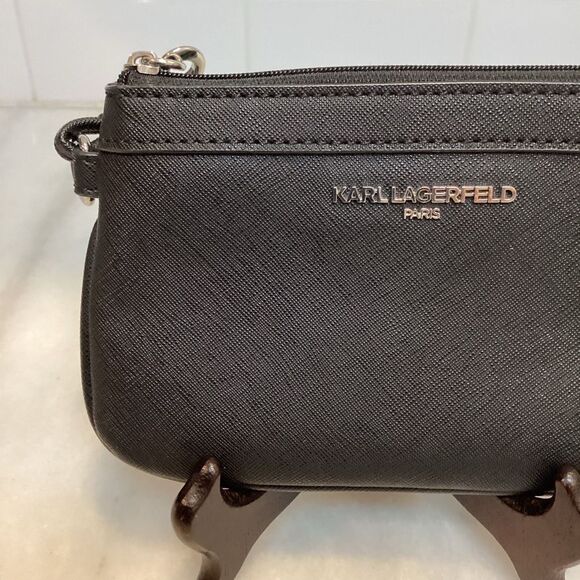 Karl Lagerfeld Leather Pouch Wristlet NWOT - Picture 2 of 10